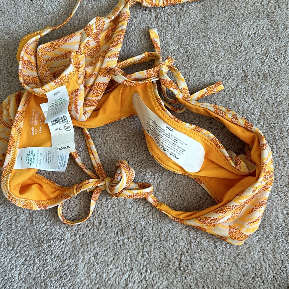 Orange Pattern String Bikini Never Worn! - image 3